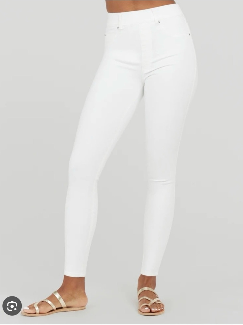 SPANX Cream Shaping Legging with Red Brand Tab